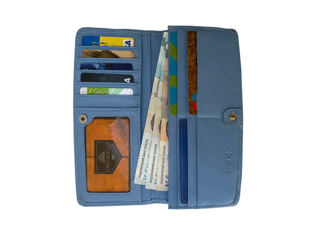 Тонкий женский кошелёк из натуральной кожи Tony Perotti Contatto 2701Z+RFID baby - Фото № 4