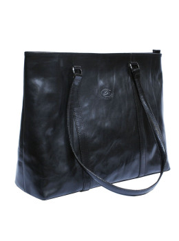 Сумка кожаная женская деловая с длинными ручками Tony Perotti Italico 8225 nero черного цвета