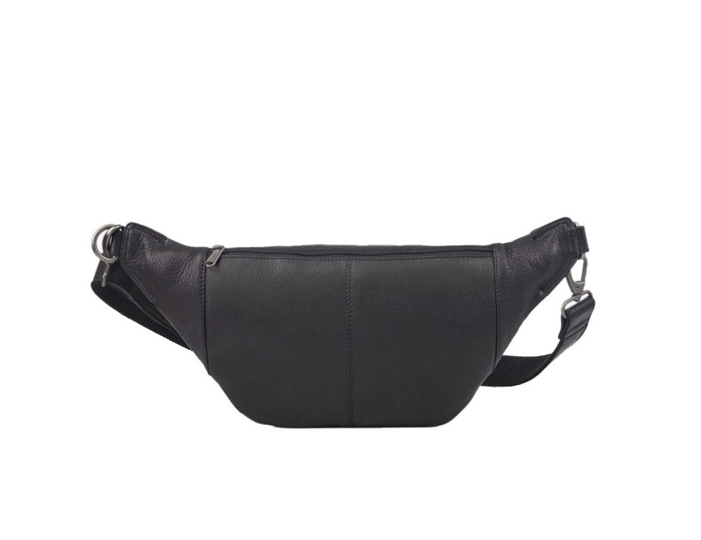 Чорна поясна сумка з натуральної шкіри Hill Burry HB15082 Black - Фотографія № 2