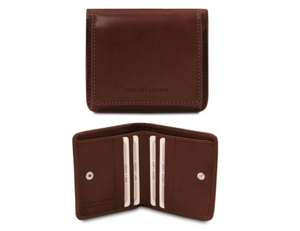 Італійський шкіряний гаманець із гладкої шкіри Tuscany Leather TL142059 Dark Brown - Фотографія № 1 Італійський шкіряний гаманець із гладкої шкіри Tuscany Leather TL142059 Dark Brown - Фотографія № 1