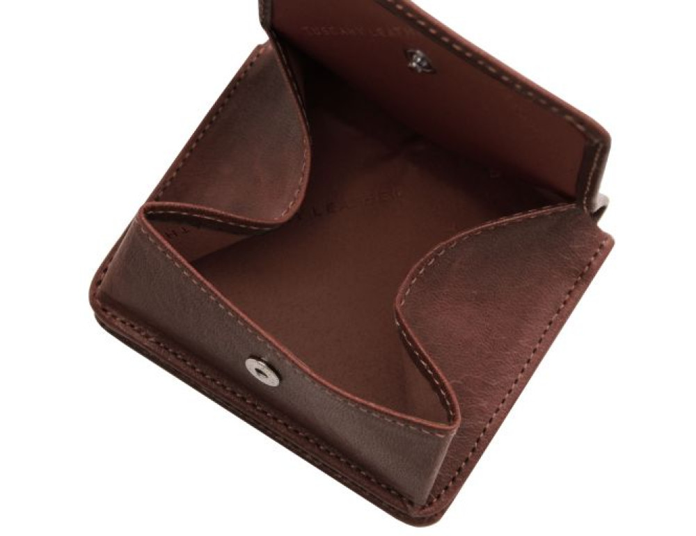 Італійський шкіряний гаманець із гладкої шкіри Tuscany Leather TL142059 Dark Brown - Фотографія № 7