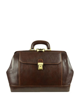 Итальянский саквояж кожаный - Hamlet коричневый Time Resistance 1172201