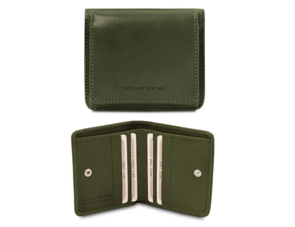 Італійський жіночий гаманець маленького розміру Tuscany Leather TL142059 Green - Фотографія № 1 Італійський жіночий гаманець маленького розміру Tuscany Leather TL142059 Green - Фотографія № 1