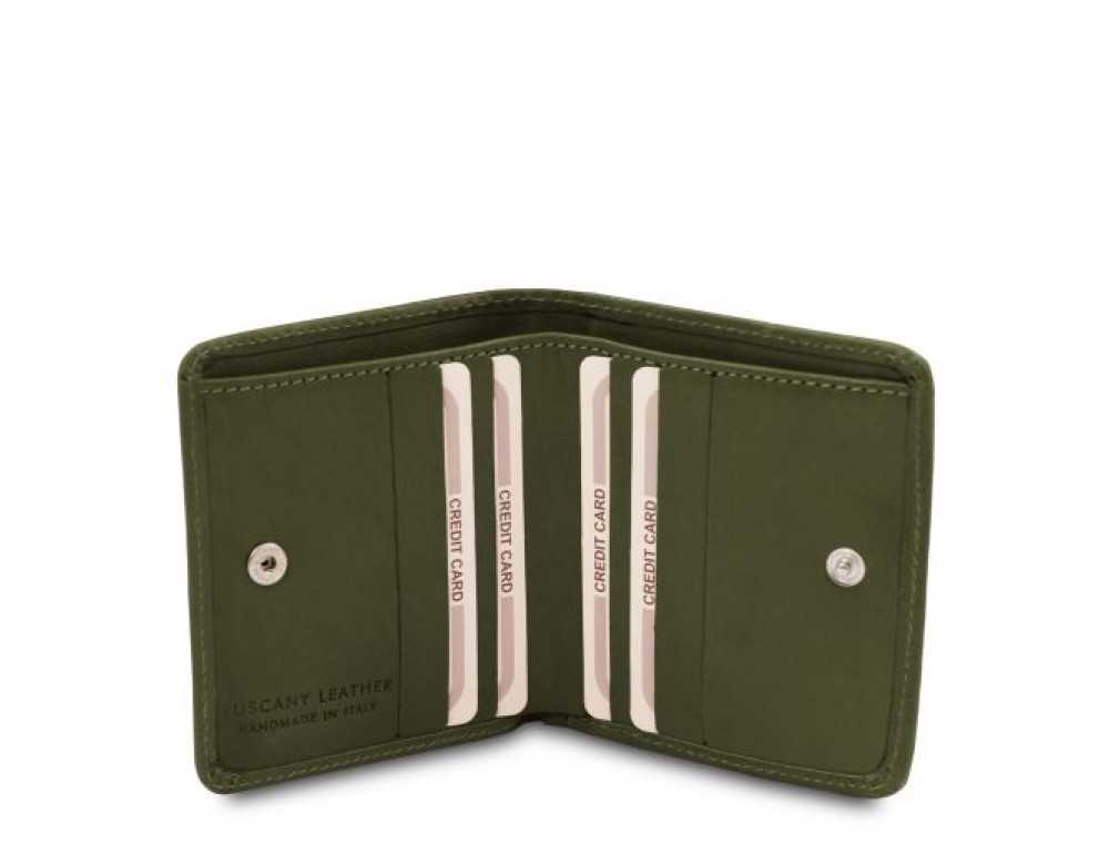 Італійський жіночий гаманець маленького розміру Tuscany Leather TL142059 Green - Фотографія № 3