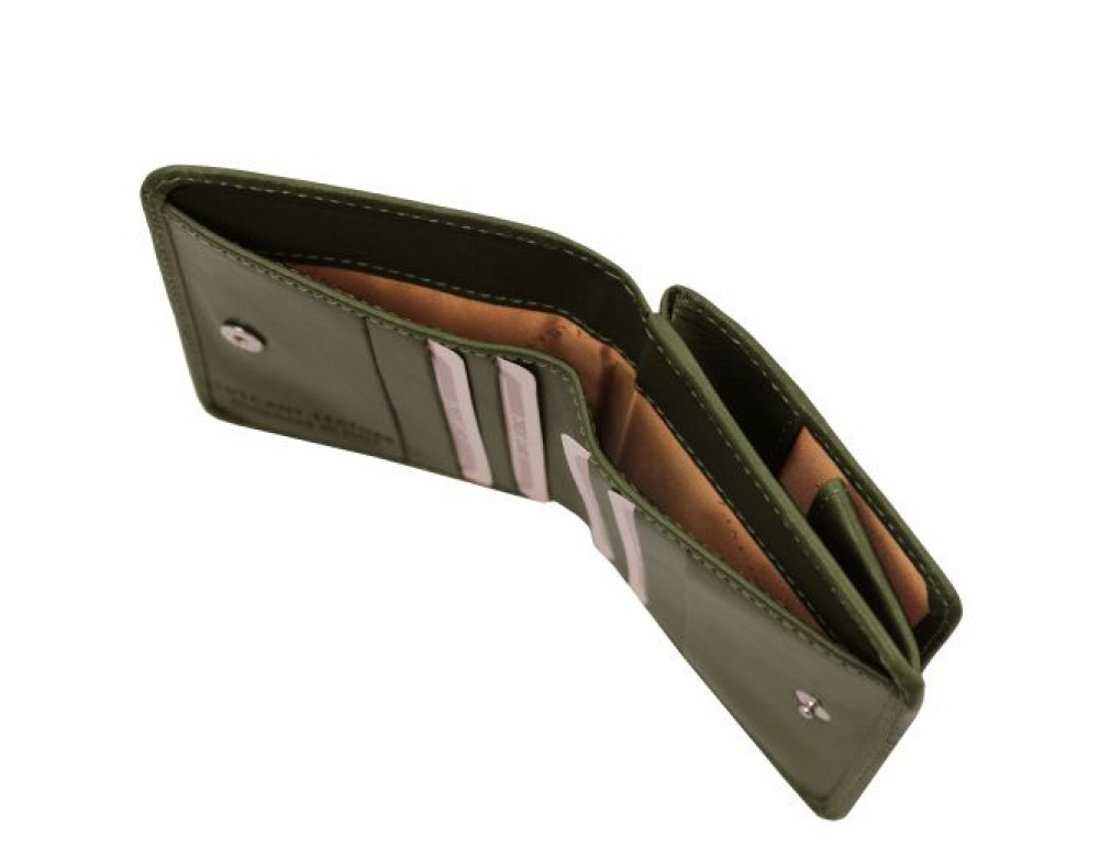 Італійський жіночий гаманець маленького розміру Tuscany Leather TL142059 Green - Фотографія № 8