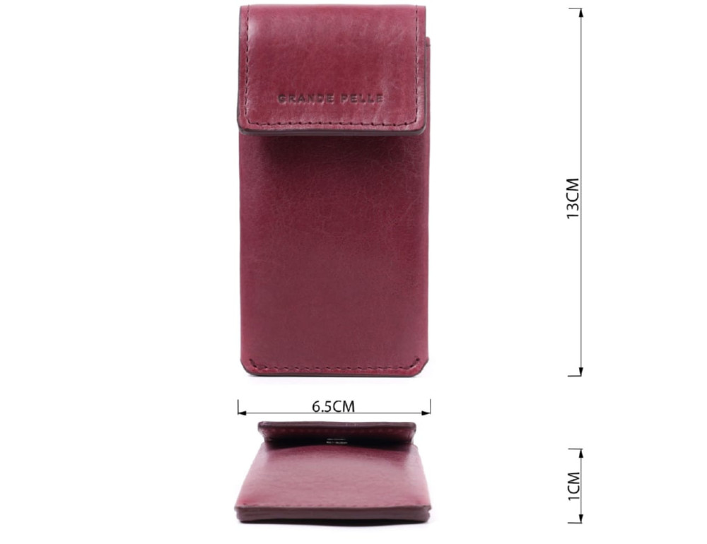 Ключниця жіноча шкіряна Grande Pelle leather 400661 Бордова - Фотографія № 2