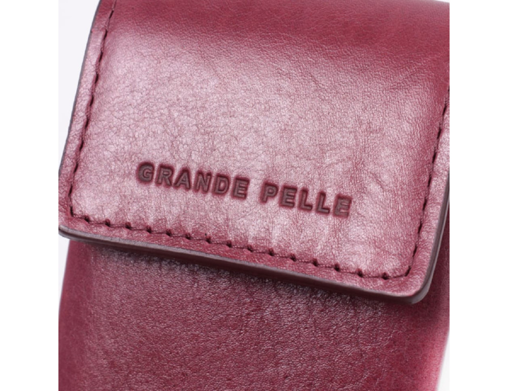 Ключниця жіноча шкіряна Grande Pelle leather 400661 Бордова - Фотографія № 6