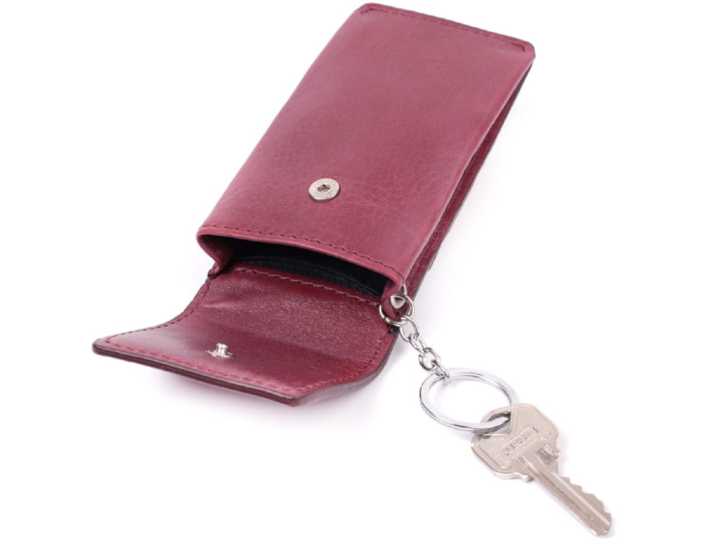 Ключниця жіноча шкіряна Grande Pelle leather 400661 Бордова - Фотографія № 9