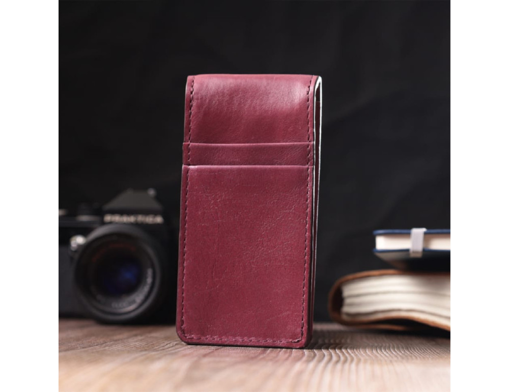 Ключниця жіноча шкіряна Grande Pelle leather 400661 Бордова - Фотографія № 11