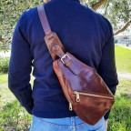 Шкіряна сумка слінг нагрудна кроссовер crossover bag Tuscany TL142195 (Чорний) - Фотографія № 106