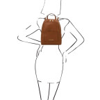 Коричневий шкіряний жіночий рюкзак Tuscany Leather TL142052 COGNAC - Фотографія № 101