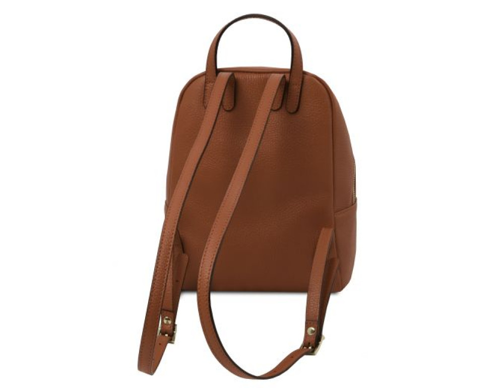 Коричневий шкіряний жіночий рюкзак Tuscany Leather TL142052 COGNAC - Фотографія № 4