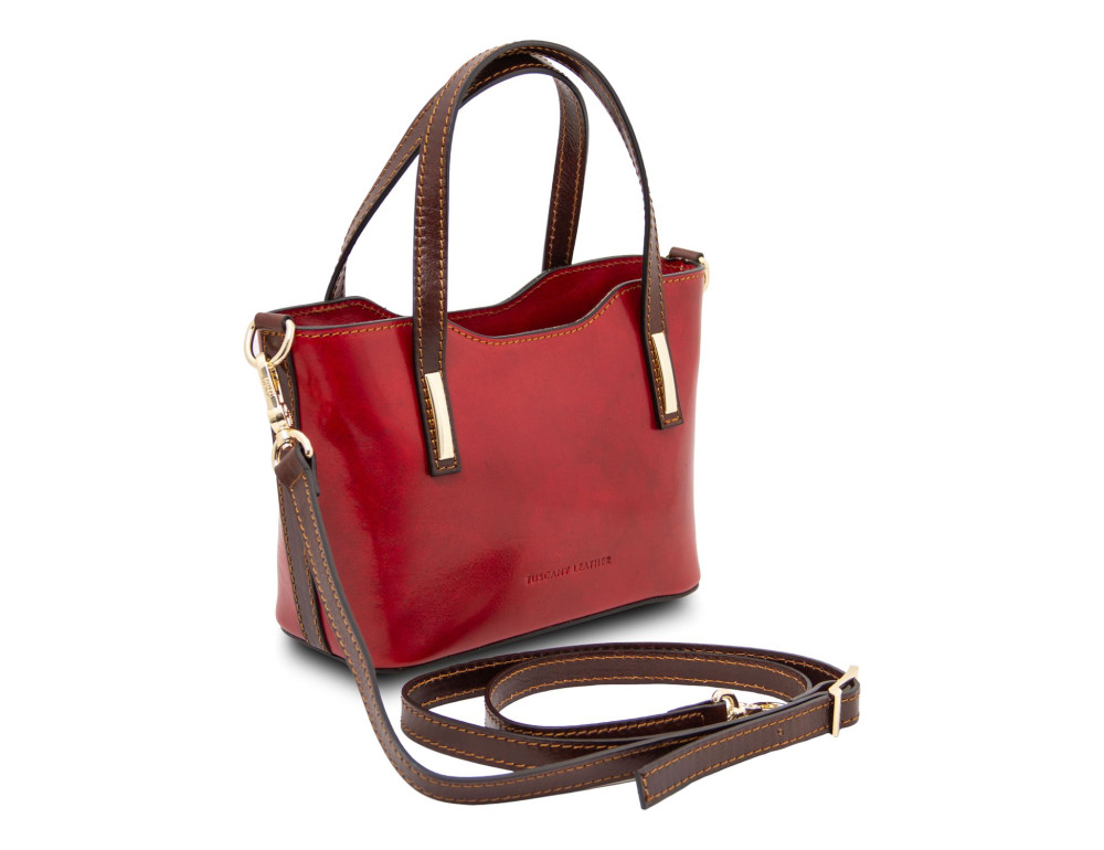 Червона сумка жіноча з натуральної шкіри Amelia Tuscany Leather TL142406 Red - Фотографія № 2