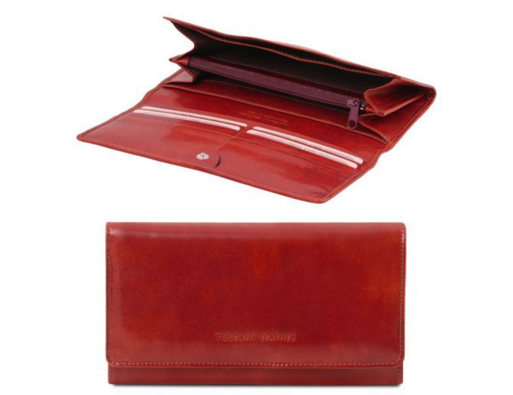 Червоний жіночий гаманець із натуральної шкіри Tuscany Leather TL140787 Red - Фотографія № 1 Червоний жіночий гаманець із натуральної шкіри Tuscany Leather TL140787 Red - Фотографія № 1