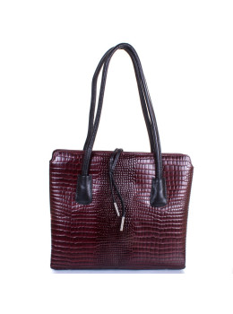 Лаковая женская сумка из натуральной бордовой кожи Desisan 062-425