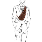 Коричнева шкіряна сумка слінг Tuscany Leather TL141352 Brown - Фотографія № 101