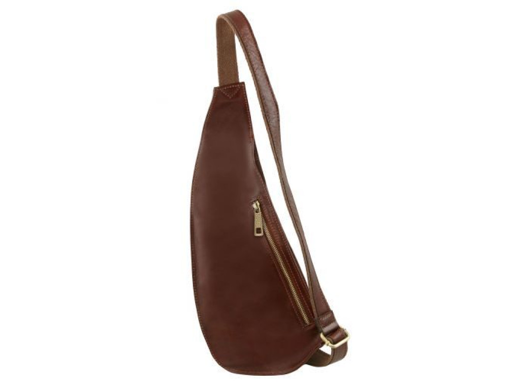 Чорна шкіряна сумка слінг Tuscany Leather TL141352 Black - Фотографія № 3
