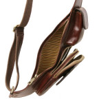 Чорна шкіряна сумка слінг Tuscany Leather TL141352 Black - Фотографія № 104