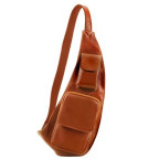 Світло-коричнева шкіряна сумка слінг Tuscany Leather TL141352 Med - Фотографія № 100