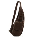 Темно-коричнева шкіряна сумка слінг Tuscany Leather TL141352 Dark Brown - Фотографія № 100