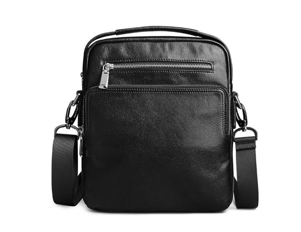Чоловіча шкіряна міні сумка-месенджер TIDING BAG M2605-2A чорний - Фотографія № 2