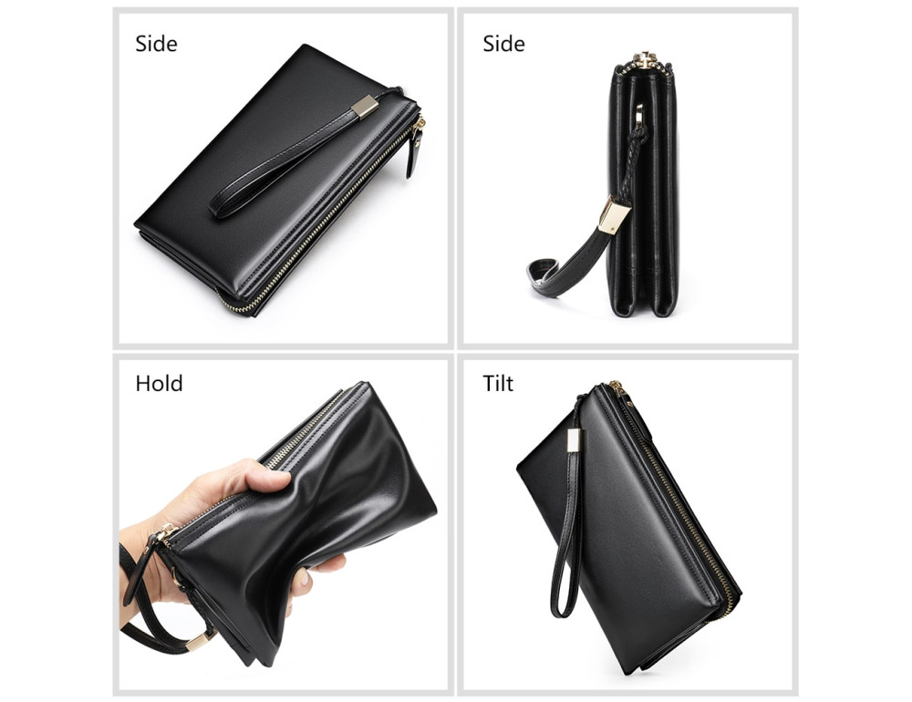 Мягкий кожаный клатч на руку Tiding Bag M7305A - Фото № 3