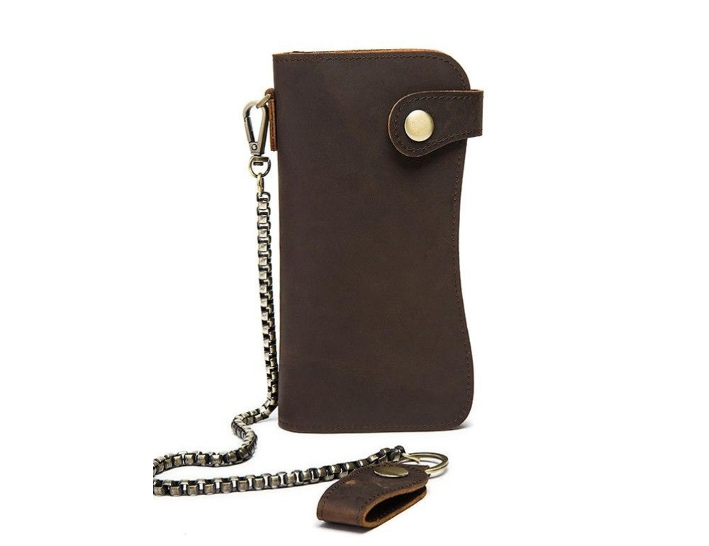 Тёмно-коричневый кожаный кошелёк Tiding Bag M8810B - Фото № 1 Тёмно-коричневый кожаный кошелёк Tiding Bag M8810B - Фото № 1