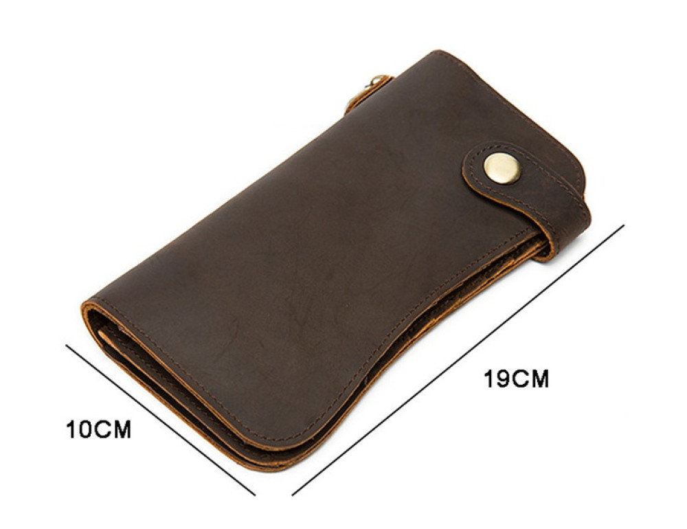 Тёмно-коричневый кожаный кошелёк Tiding Bag M8810B - Фото № 3