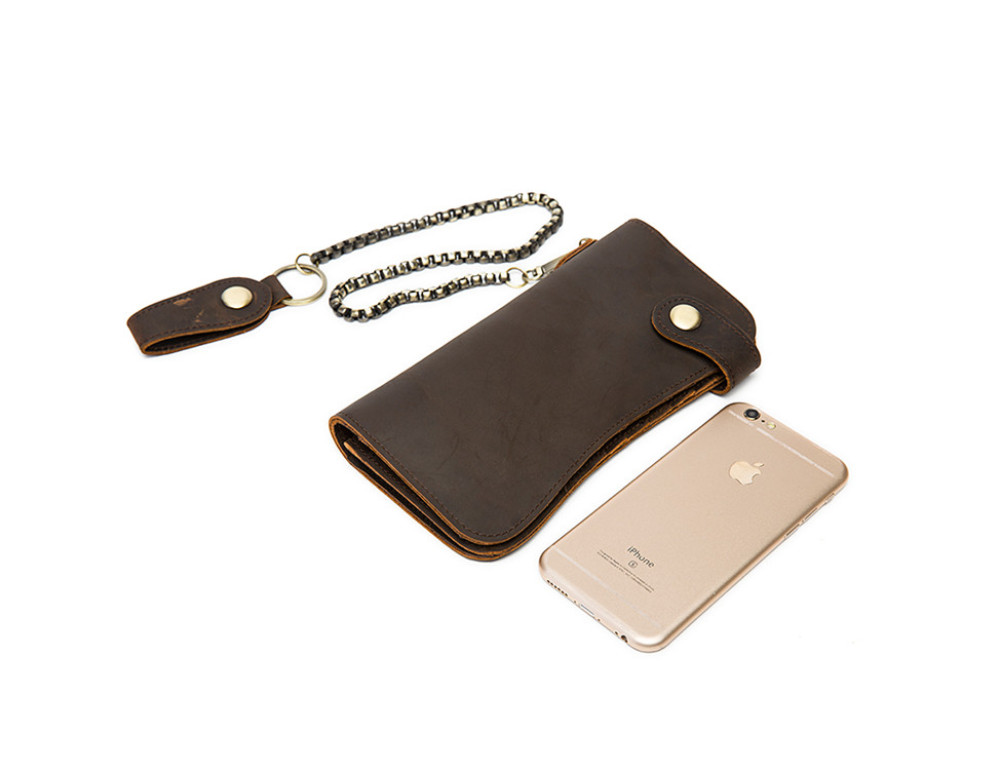 Тёмно-коричневый кожаный кошелёк Tiding Bag M8810B - Фото № 4