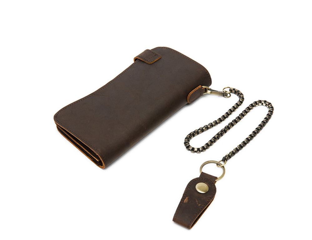 Тёмно-коричневый кожаный кошелёк Tiding Bag M8810B - Фото № 5