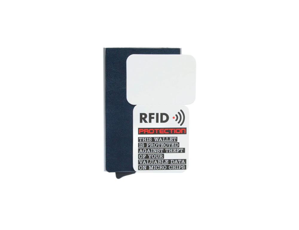 Кожаный картхолдер Tony Perotti Nevada 3771 navy c системой RFID - Фото № 4