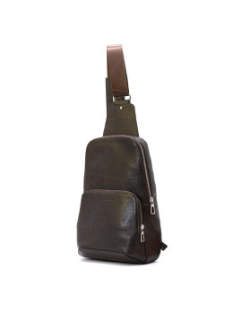 Мужская нагрудная сумка слинг из гладкой кожи Grande Pelle 723620