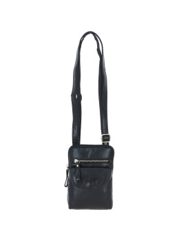 Маленькая кожаная сумка кросс-боди для телефона Ashwood G11 Black