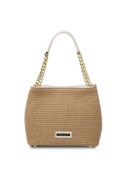 Маленька шкіряна сумочка бежевого кольору Tuscany Leather TL142208 Champagne