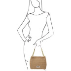 Маленька шкіряна сумочка бежевого кольору Tuscany Leather TL142208 Champagne - Фотографія № 106