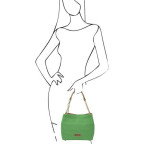 Маленька шкіряна сумочка через плече Tuscany Leather TL142208 Green - Фотографія № 101