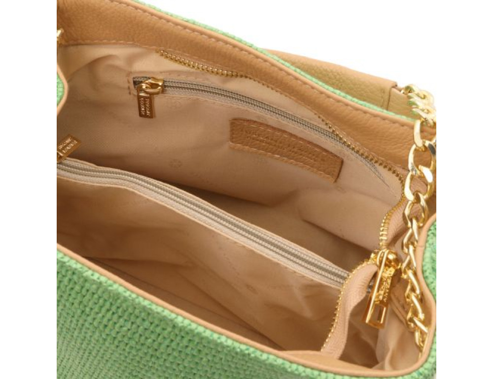 Маленька шкіряна сумочка через плече Tuscany Leather TL142208 Green - Фотографія № 5
