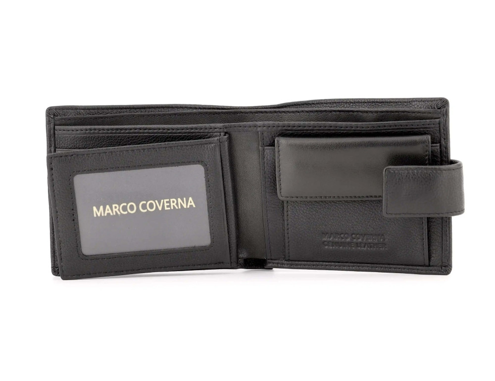 Чоловічий чорний шкіряний портмоне Marco Coverna MC 092-802 Black - Фотографія № 2