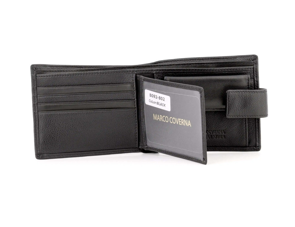 Чоловічий чорний шкіряний портмоне Marco Coverna MC 092-802 Black - Фотографія № 3