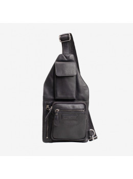 Нестандартна шкіряна сумка крос-слінг HILL BURRY HB3338 Black