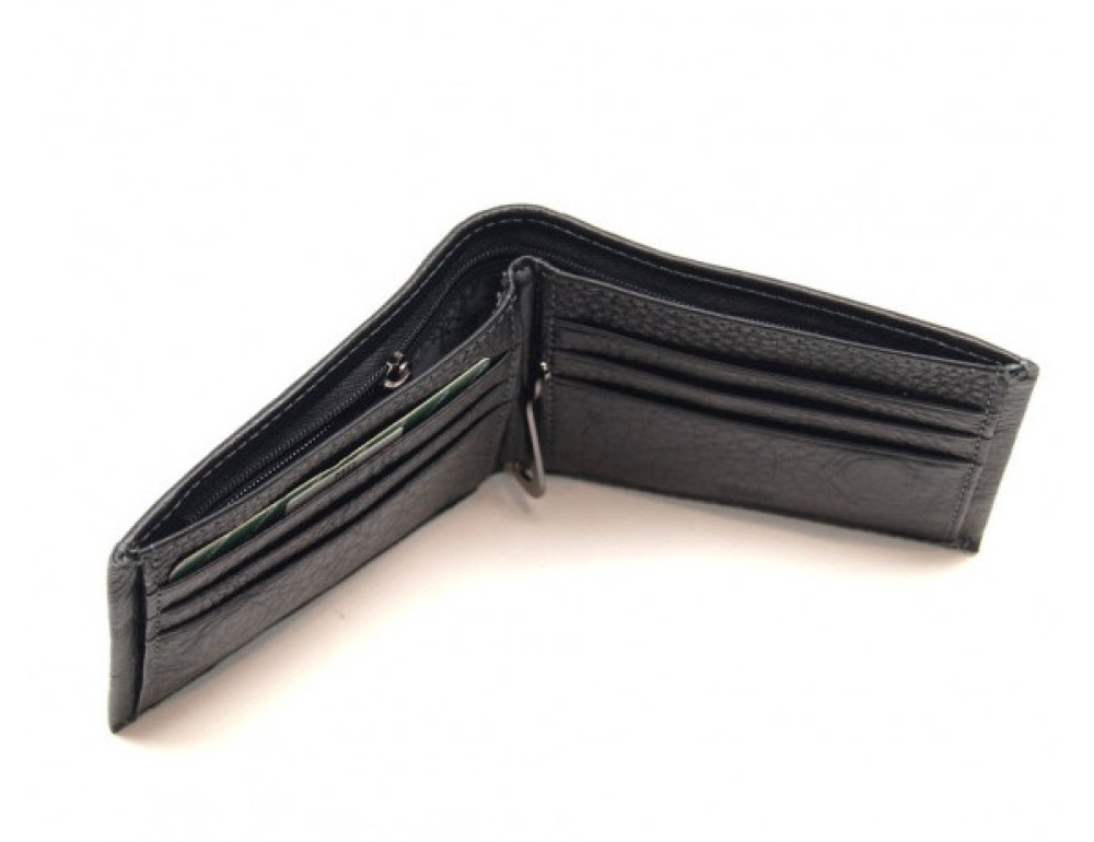 Чорний шкіряний затиск-портмоне MD Leather MD 555-10А - Фотографія № 4