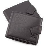 Чорний чоловічий гаманець на засувці MD Leather MD 122-A