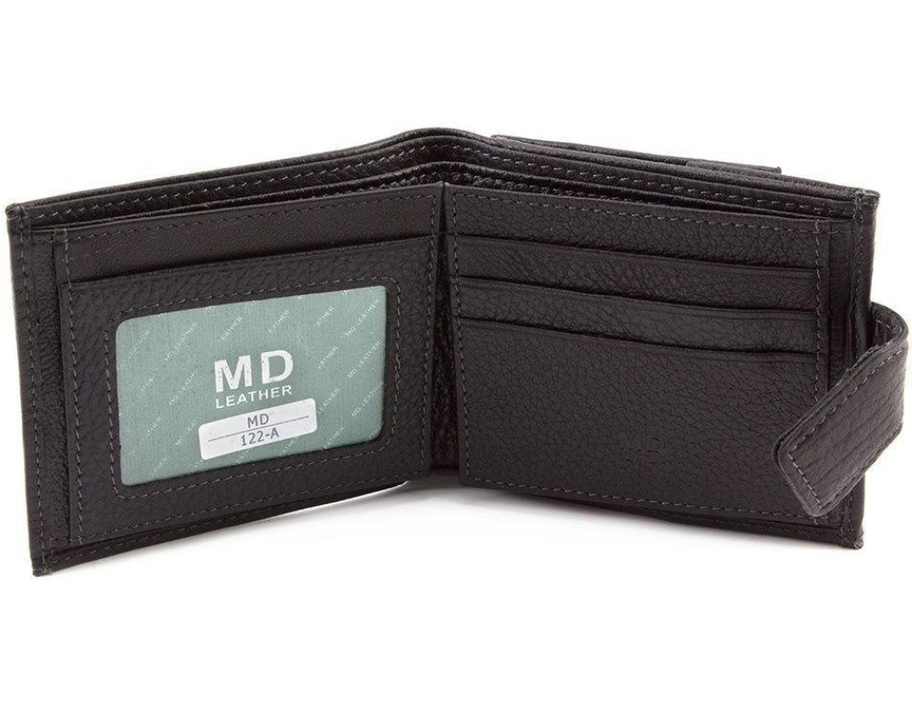 Чорний чоловічий гаманець на засувці MD Leather MD 122-A - Фотографія № 2