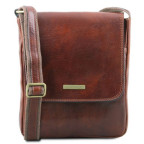 Брендовий чоловічий шкіряна сумка через плече Tuscany Leather tl141408 Brown - Фотографія № 100