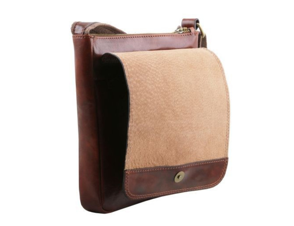 Світло-коричнева сумка чоловіча на плече шкіряна Leather tl141408 med - Фотографія № 5