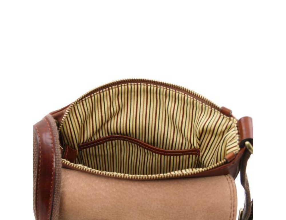 Світло-коричнева сумка чоловіча на плече шкіряна Leather tl141408 med - Фотографія № 6