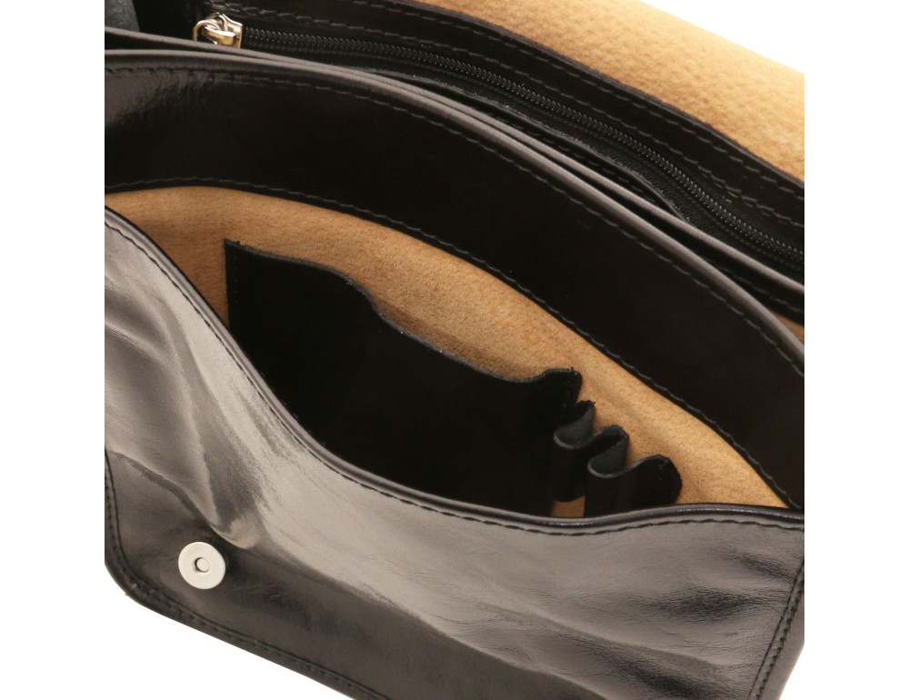 Чоловічий шкіряний великий месенджер Tuscany Leather Messenger TL141255 (Чорний) - Фотографія № 5