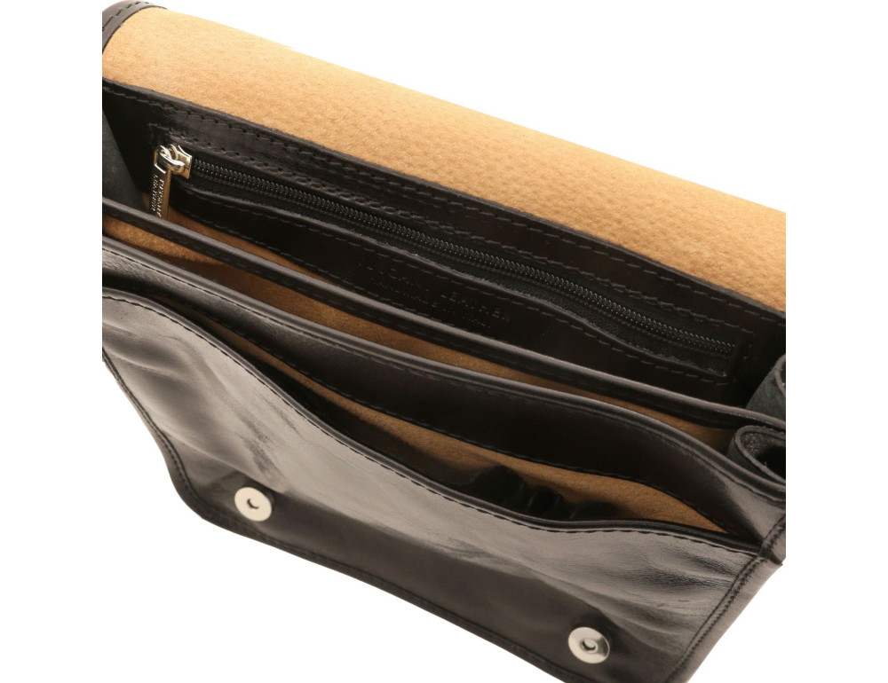 Чоловічий шкіряний великий месенджер Tuscany Leather Messenger TL141255 (Чорний) - Фотографія № 6