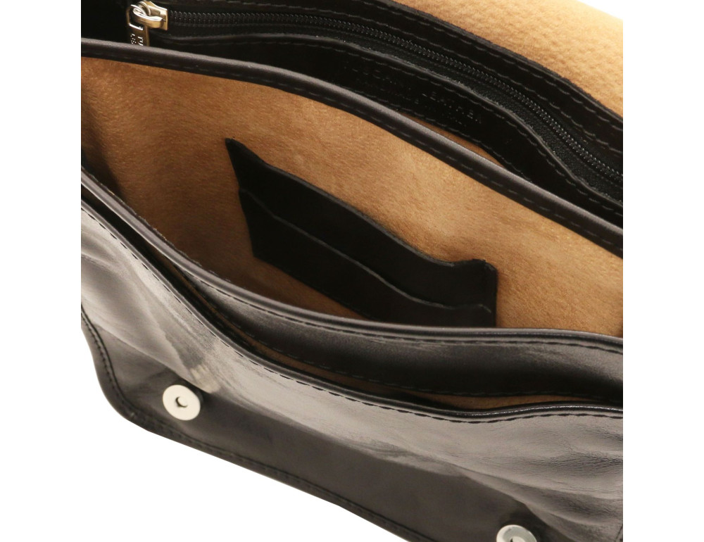 Чоловічий шкіряний великий месенджер Tuscany Leather Messenger TL141255 (Чорний) - Фотографія № 7