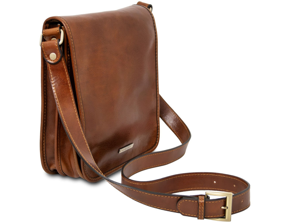 Чоловічий шкіряний великий месенджер Tuscany Leather Messenger TL141255 (Мед) - Фотографія № 2